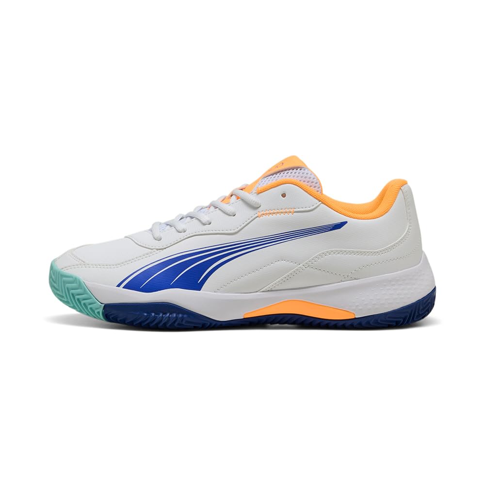 PUMA Unisex Nova SmashTennis Shoe 40.5 EU Puma White Vivid Blue Heat Fire Puma Black, 40.5 EU Puma W