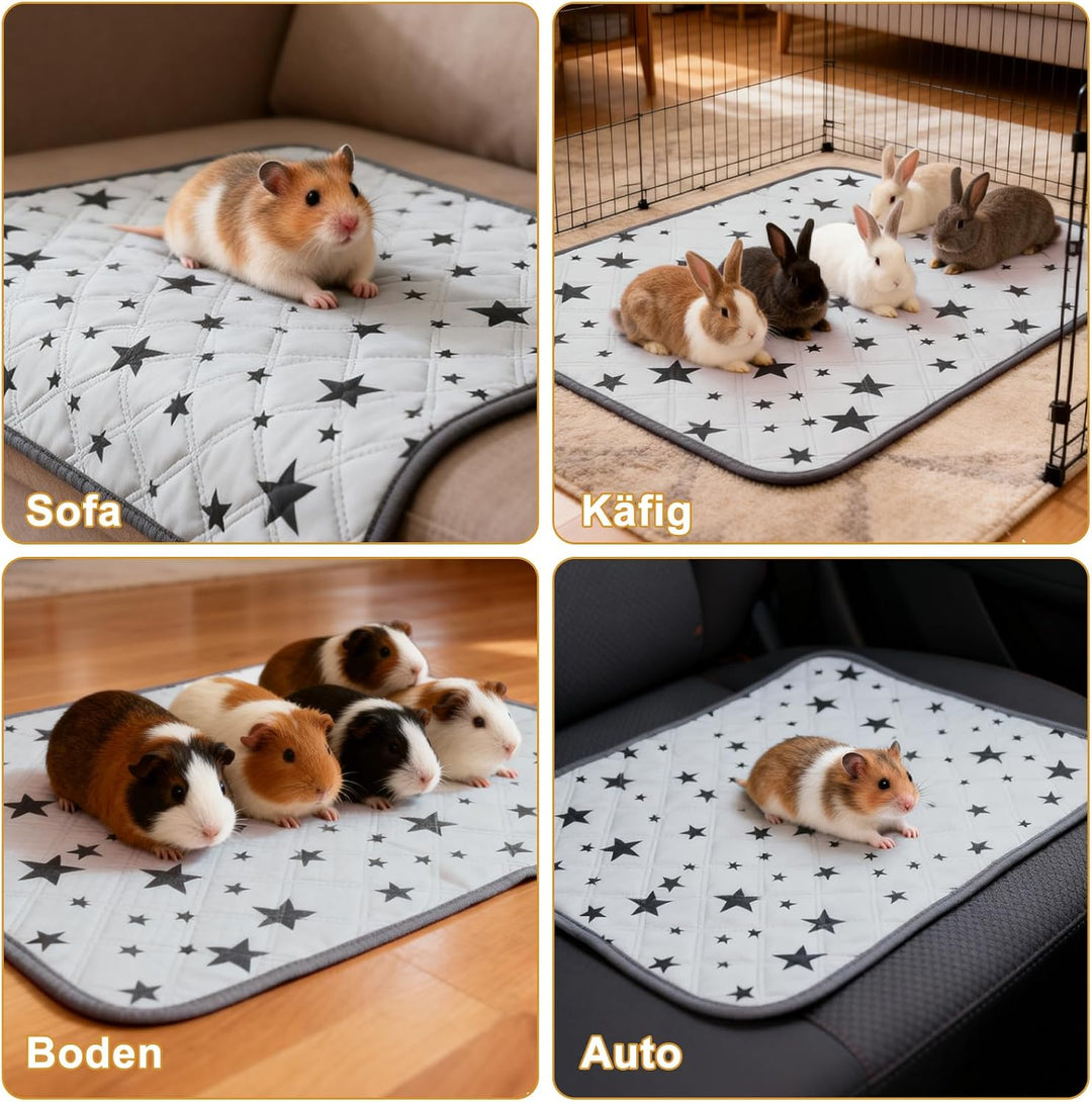 2 Stück 60*120CM Pipipads für Meerschweinchen, Meerschweinchen Unterlage Waschbar, Super Ssaugfähige