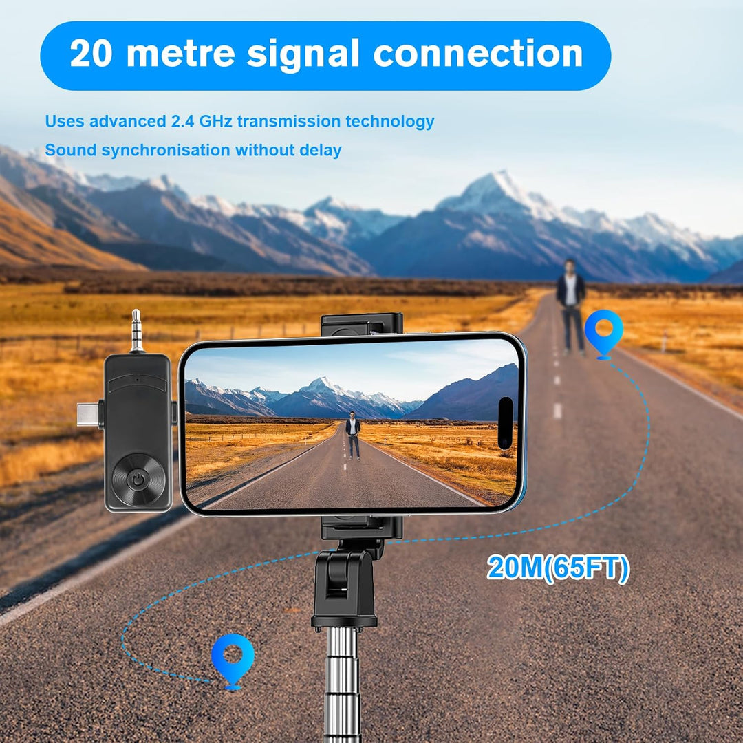 Mini-Ansteckmikrofon mit Geräuschunterdrückung,Wireless Mikrofon für Android-Handys, iPhones, Comput