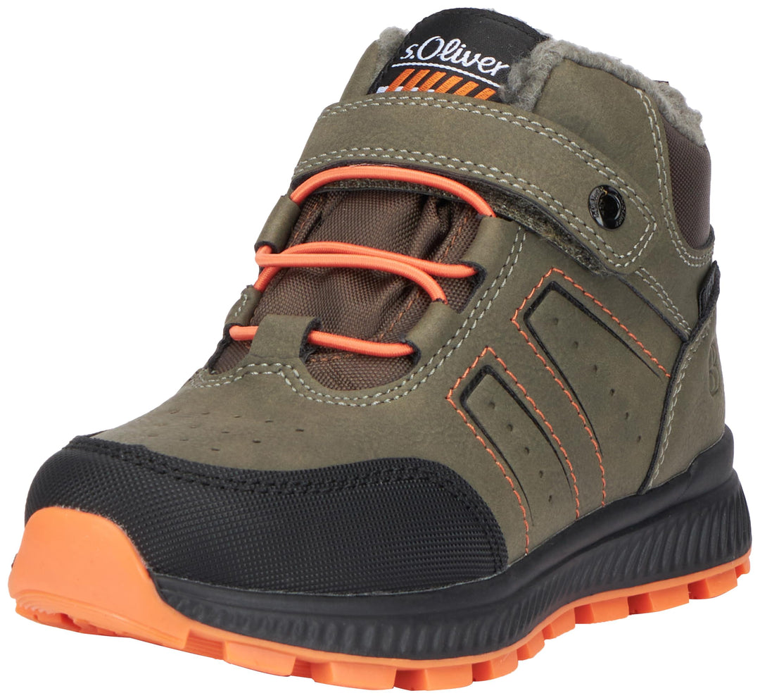 s.Oliver Jungs Sneaker hoch mit Klettverschluss Gefüttert 32 EU Khaki, 32 EU Khaki