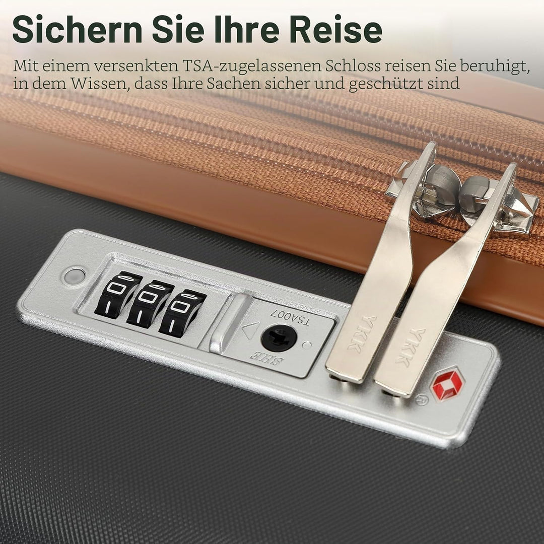 KONO Koffer Trolley Gross Koffer Reisekoffer von ABS+PC Hartschalenkoffer mit 4 Rollen TSA Schloss (