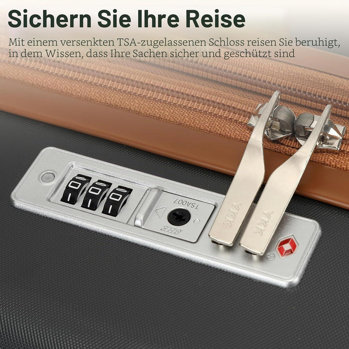 KONO Koffer Trolley Gross Koffer Reisekoffer von ABS+PC Hartschalenkoffer mit 4 Rollen TSA Schloss (