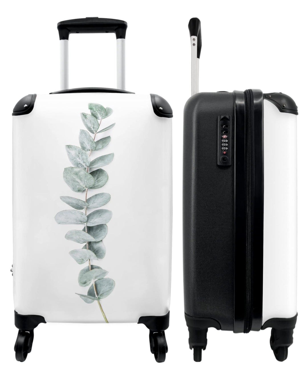 NoBoringSuitcases.com® Koffer Handgepäck Trolley Rollkoffer Kleine Reisekoffer mit 4 Rollen - Pflanz
