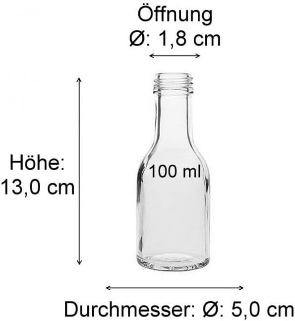 Viva-Haushaltswaren Gabriele Hesse e.K. 32 kleine Glasflaschen mit Schraubverschluss 100 ml zum Selb