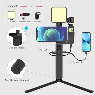 Smatree 2022 Powerbank mit Dreibeintativ Kompatibel mit DJI Osmo Pocket 2/ DJI Osmo Pocket 1, 5000mA