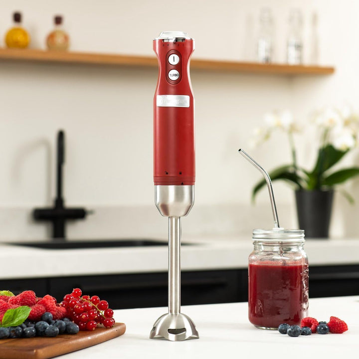 Westinghouse Retro Pürierstab &amp; Stabmixer Rot - Mixstab aus Edelstahl, verschiedene Geschwindigkeite