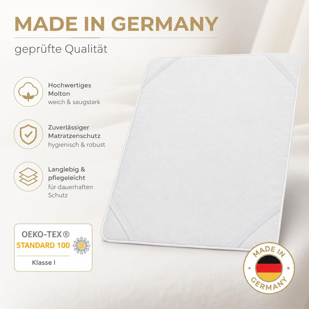 Sei Design wasserdichter Molton-Matratzen-Schoner 100% Baumwolle | wasserundurchlässige Matratzen-Au