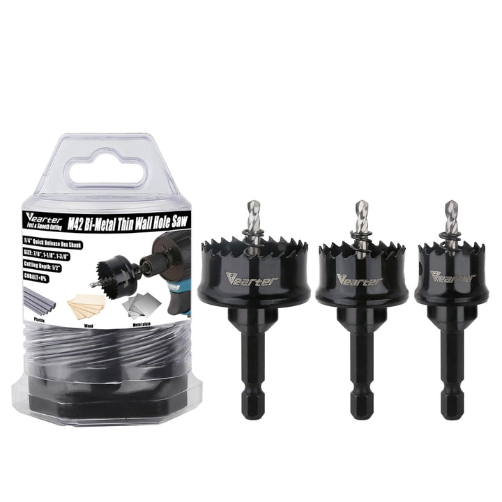 Bi-Metall-Lochsägen-Set, 3-teilig, 2,2 cm bis 3,5 cm M42 Bimetall-Lochsägen-Set, dünnwandiger Kobalt