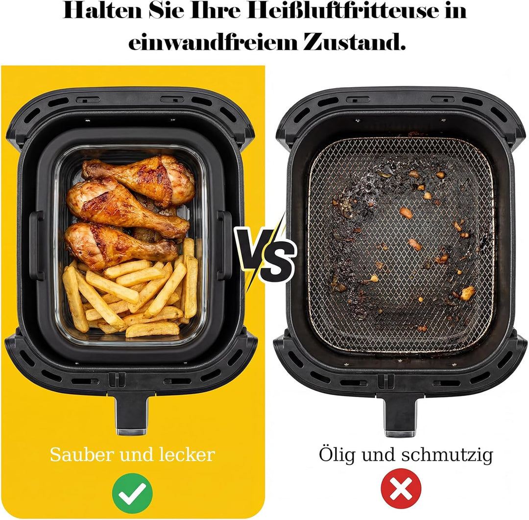 2 Stück Airfryer Zubehör für Ninja AF400EU/AF500EU/SL400EU COSORI Heissluftfritteuse 2 Kammern,Aufla