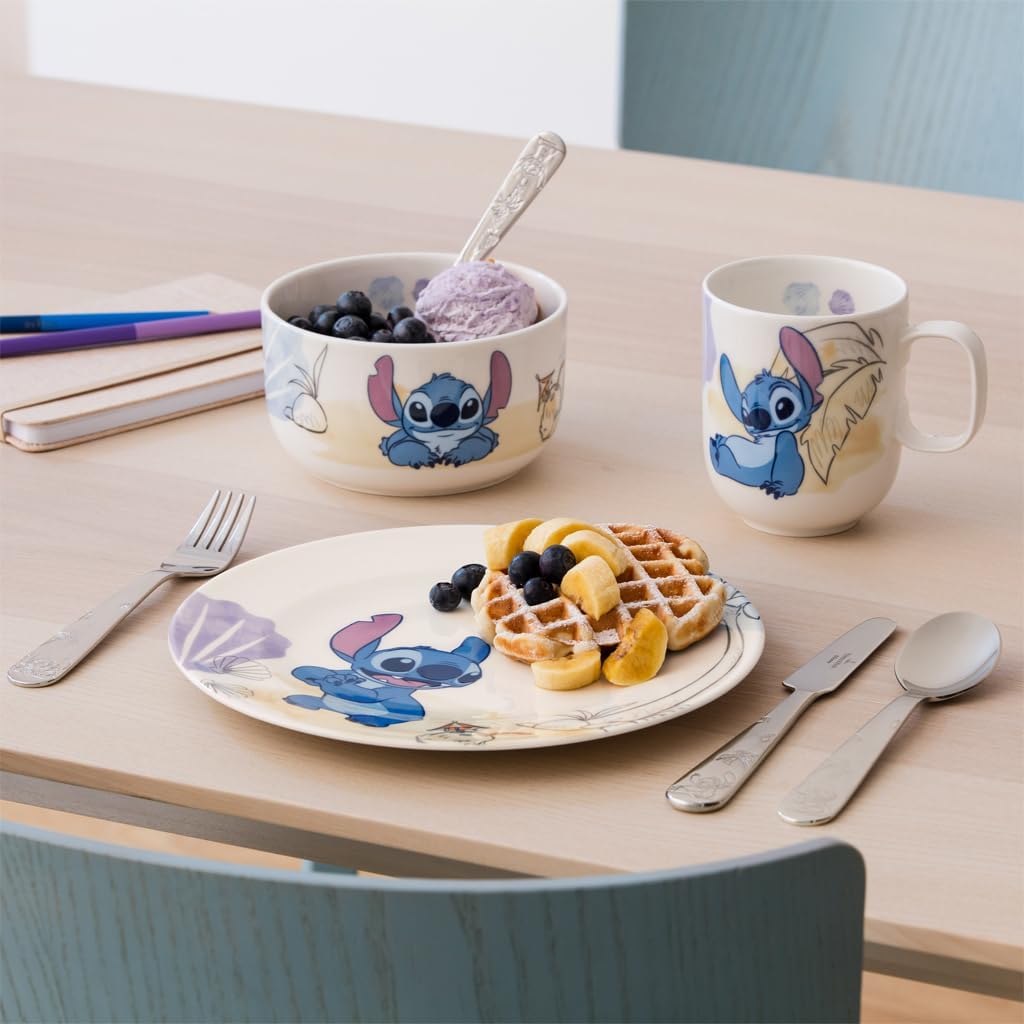 Villeroy & Boch - Disney Stitch Kindergeschirr Set 7tlg., Spülmaschinenfest, Mikrowellensicher, Gesc