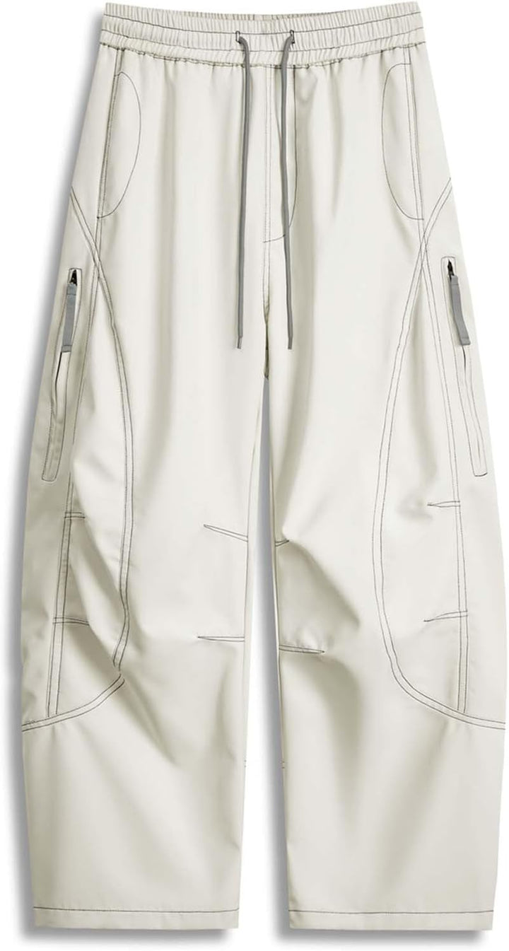 Regenhose Herren wasserdichte Fahrradhose Leichte Winddichte Outdoorhose Elastisch Taille Wanderhose