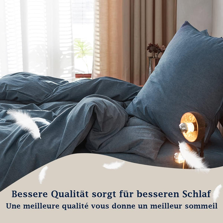 Simple&Opulence Bettwäsche 2 Teilig-100% Gewaschene Baumwolle Weiche und Angenehme Schlafkomfort - Ö