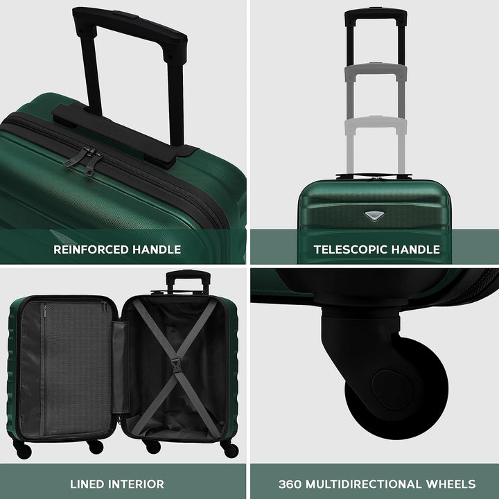 Flight Knight Leichte 4-Rad-ABS-Hartschalenkoffer Handgepack, zugelassen fur uber 60 Fluggesellschaf
