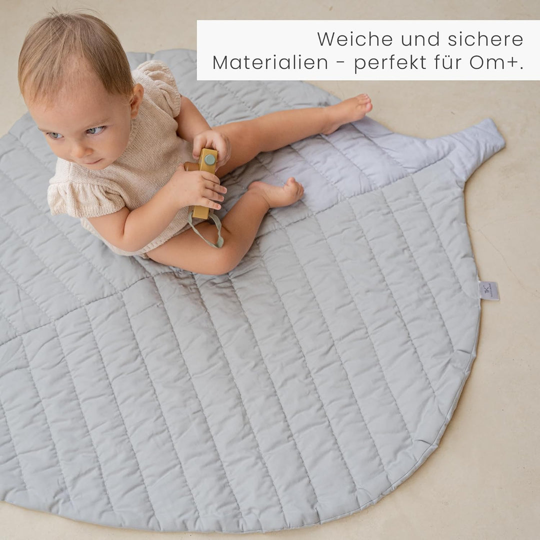 Toddlekind Krabbeldecke für Babys, Blattform, handgenäht, Baby-Spielmatte aus Bio-Baumwolle, 116×87