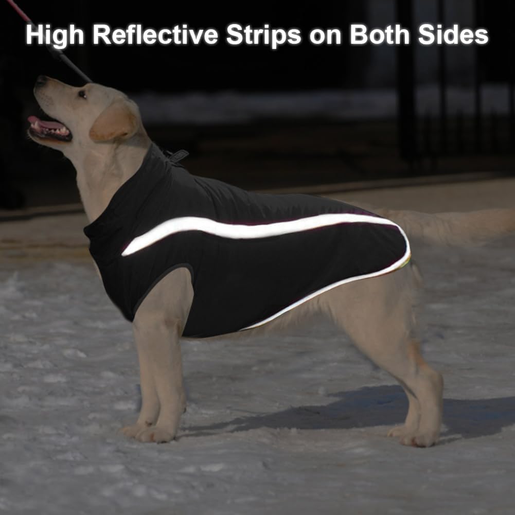 FEimaX Hundemantel Hundejacke wasserdichte Reflektierende Wintermantel mit Fleece Gefüttert Hund Wel