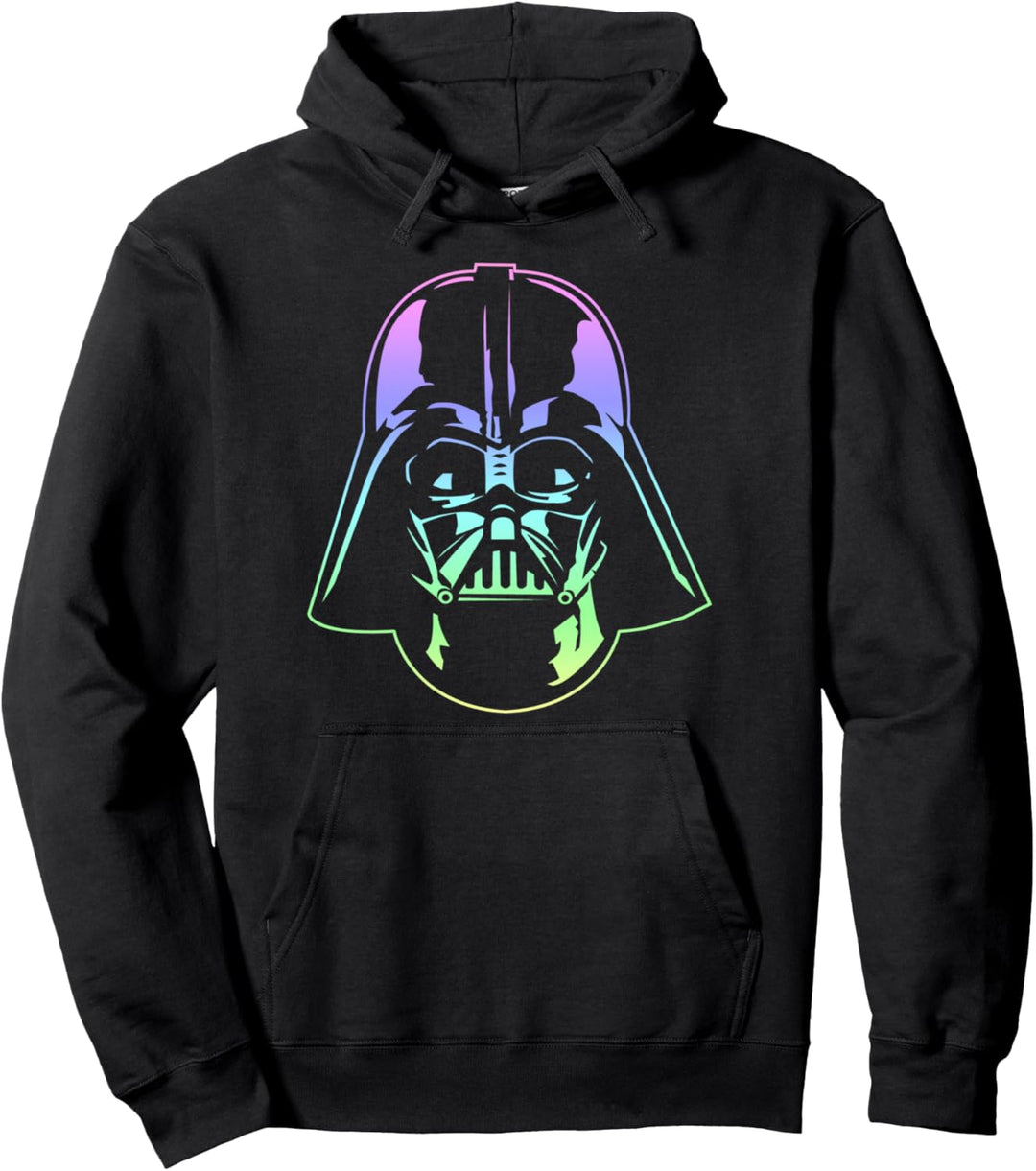 Star Wars Darth Vader Neon Gradient Helmet Portrait Pullover Hoodie