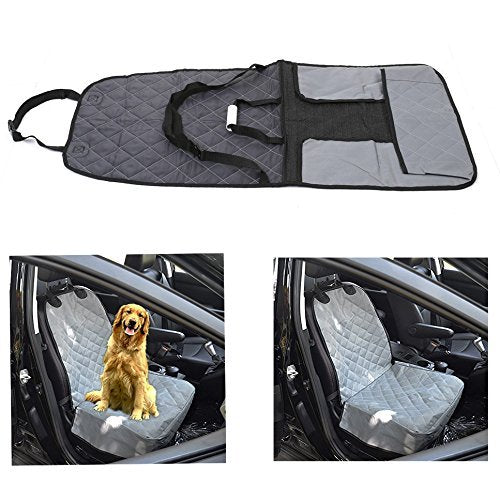 wasserdichte Sitzbezug Sitz Schutz Auto Vorne Sitzbezug Einzel der Pet-Hund (Grau)