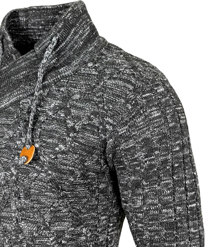 Subliminal Mode Herren-Pullover, Grobstrick, Stehkragen, Basic-Stil, Strickpullover, Winter, Rundhal