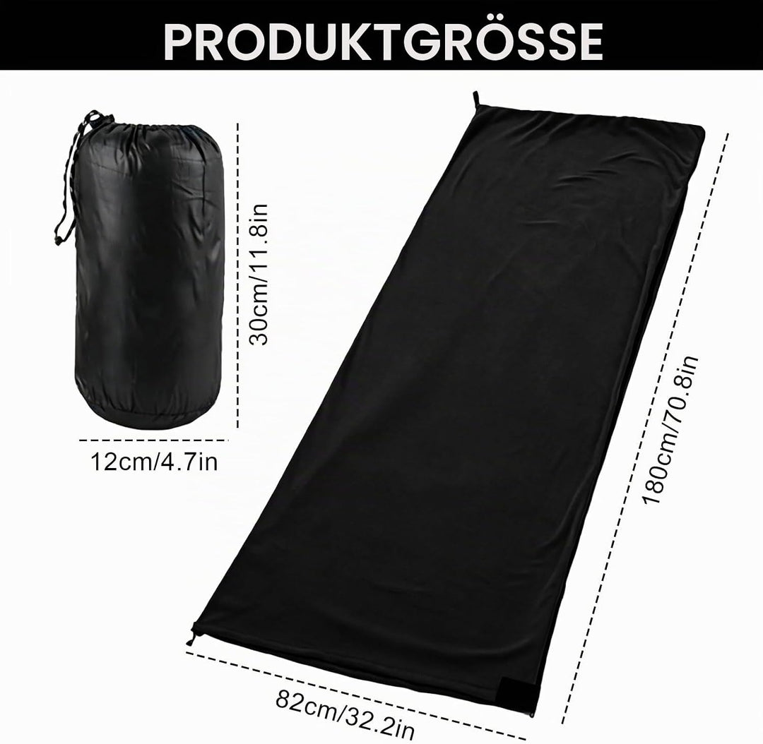 Schlafsack 180x82 cm Fleece - Hüttenschlafsack für Frühling &amp; Sommer - 2-Wege-Reissverschluss - Kopp