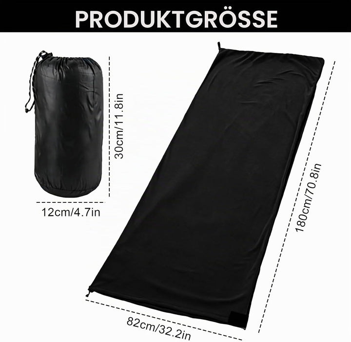 Schlafsack 180x82 cm Fleece - Hüttenschlafsack für Frühling &amp; Sommer - 2-Wege-Reissverschluss - Kopp