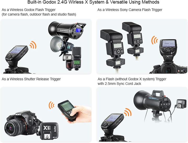 Godox Xpro-S Xpro S Blitzauslöser für Sony Kamera, 2,4 GHz 1/8000s HSS TTL, Godox Xpro-S Wireless Fl