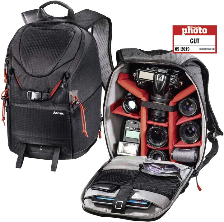 Hama Kamerarucksack für DSLR Kamera und Ausrüstung (Fotorucksack, 15 L, Schnellzugriff, Tabletfach,