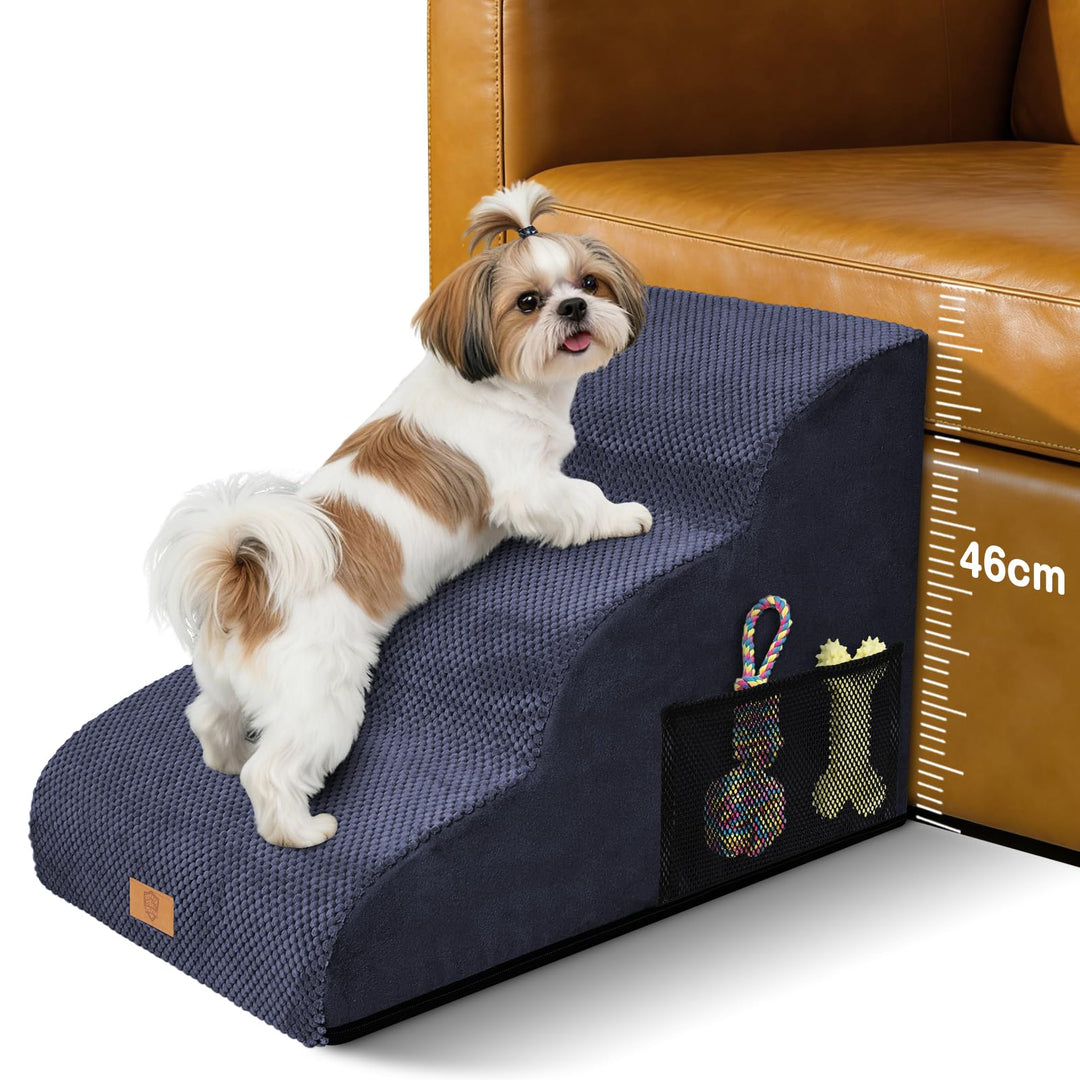 Zvonema Hundetreppe für Kleine Hunde, Hundetreppe Bett, Tragbar Abnehmbar Haustiertreppe mit Waschba