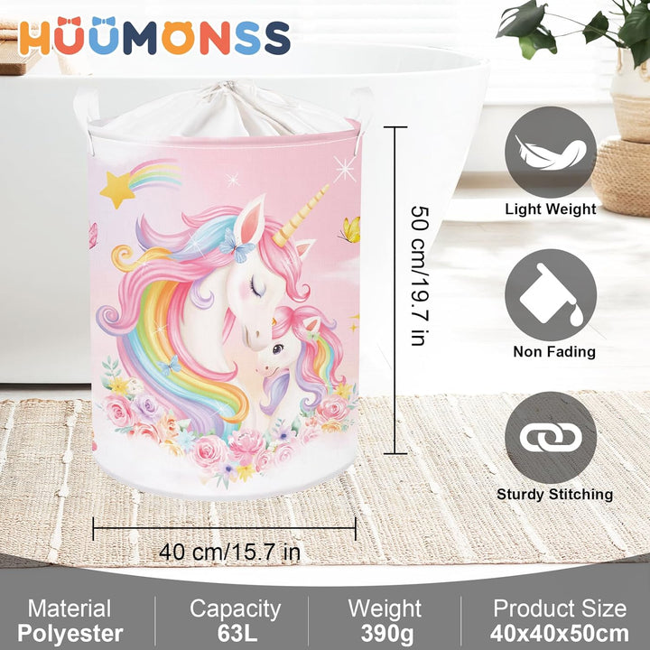 Entzückendes Einhorn Gross Wäschekorb Regenbogen Wolke Stoff Aufbewahrungskorb Kleidung Spielzeug Au