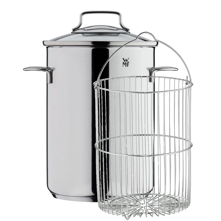 WMF Spargeltopf hoch mit Glasdeckel 16cm, Spargeltopf Induktion, Dampfgarer 5l, Cromargan Edelstahl