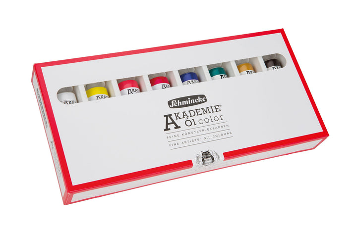 Schmincke - AKADEMIE Öl, Grundsortiment 8 x 60 ml Tuben, 79 011 097, feine Künstler-Ölfarben, brilla