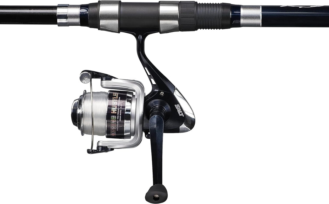 Shakespeare Salt Herring Hustler Sea Fishing Combo, inklusive starker Graphitrolle, Fiberglasrute, H