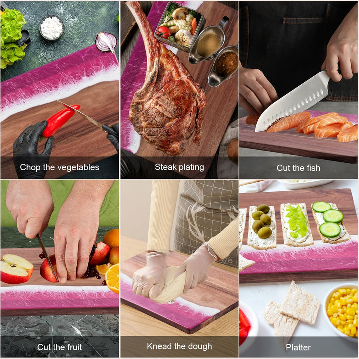 Charcuterie Board Schneidebrett Harz Grün Wellenmuster Harz Schneidebrett Küche Charcuterie für Käse