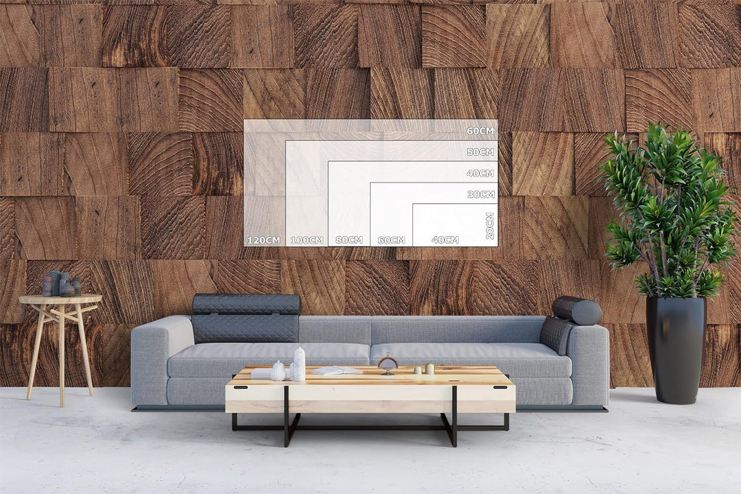 mit Moos bedeckte Buddha-Statuen Panorama 80x40 cm als Leinwandbild, Motiv fertig gerahmt auf Echtho