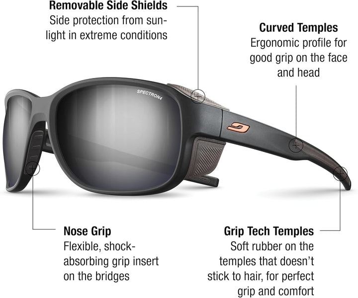 Julbo Herren Sonnenbrille, Schwarz / Orange