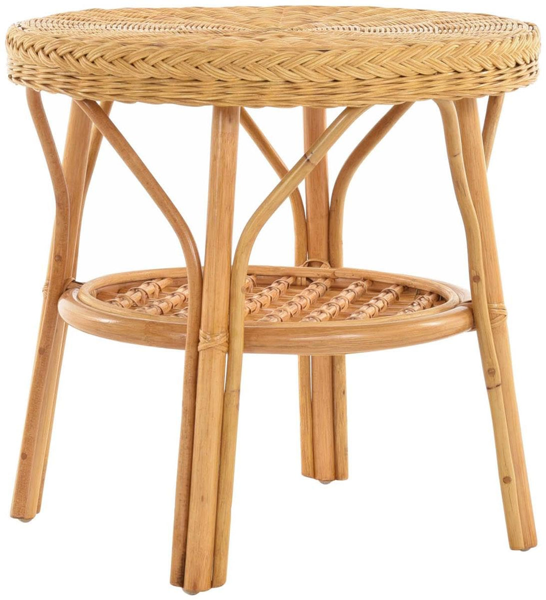 korb.outlet Rattan-Tisch/Beistelltisch Rund/Couchtisch Rattantisch Ablage (Honig)