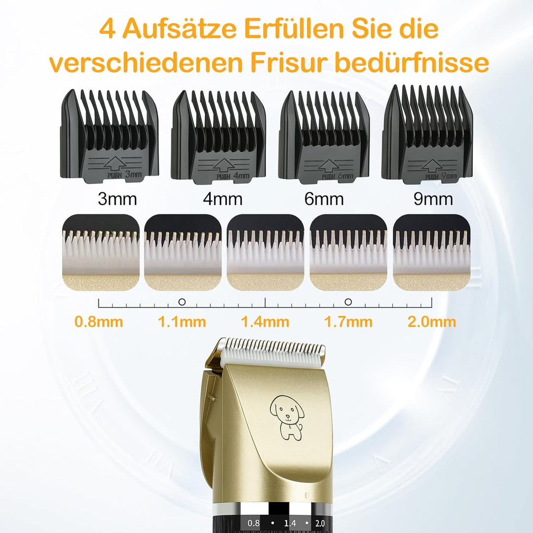 Leise Hundeschermaschine, Profi IPX7 Tierhaarschneidemaschine, Schermaschine Hund, Schnurlosen Haars