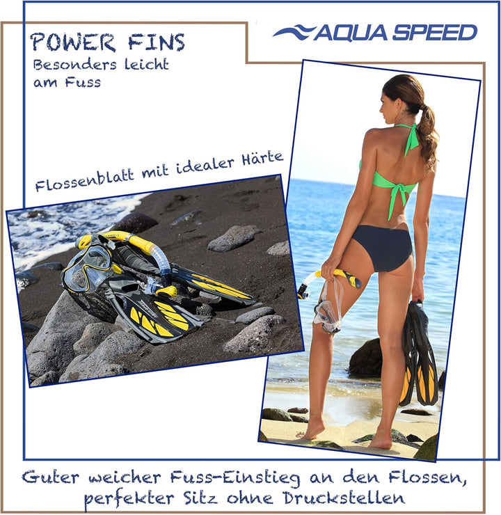 Aqua Speed Schnorchelflossen lang Erwachsene I Taucherflossen für Damen & Herren I Flossen Schnorche
