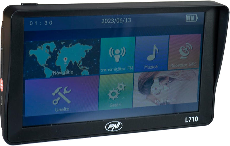 PNI L710 GPS Navigationssystem mit Sonnenschutz, 7 Zoll, 800 MHz, 256 MB DDR, 16 GB interner Speiche