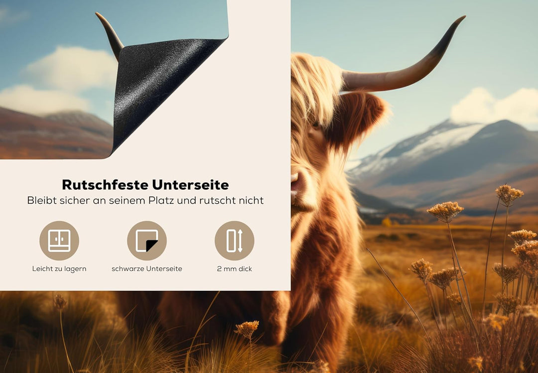 KitchenYeah© Herdabdeckplatte 75x52 cm Einteilig Ceranfeld Abdeckplatte für Induktionsschutz Ceranfe