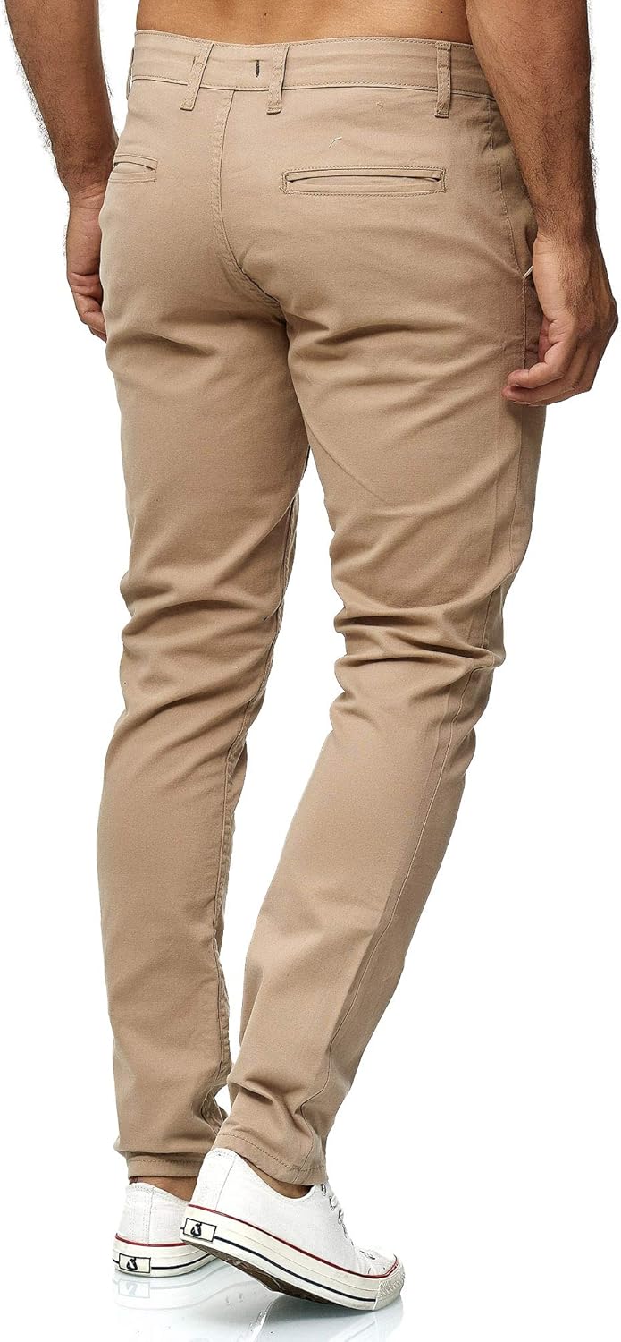 Elara Herren Chino Hose Slim Fit Stretch Chunkyrayan 29W / 34L Beige, 29W / 34L Beige