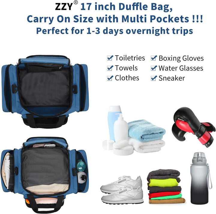 ZZY Sporttasche klein, 25L Gym Tasche, Fitness Tasche Trainingstasche für Weekender Reisetasche (Bla