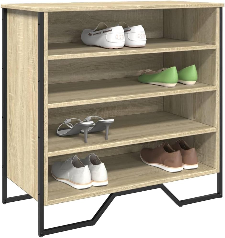 vidaXL Schuhregal, Schuhschrank mit Stauraum, Schuhbank Metallbeine, Schuhablage Schuhständer Schuha