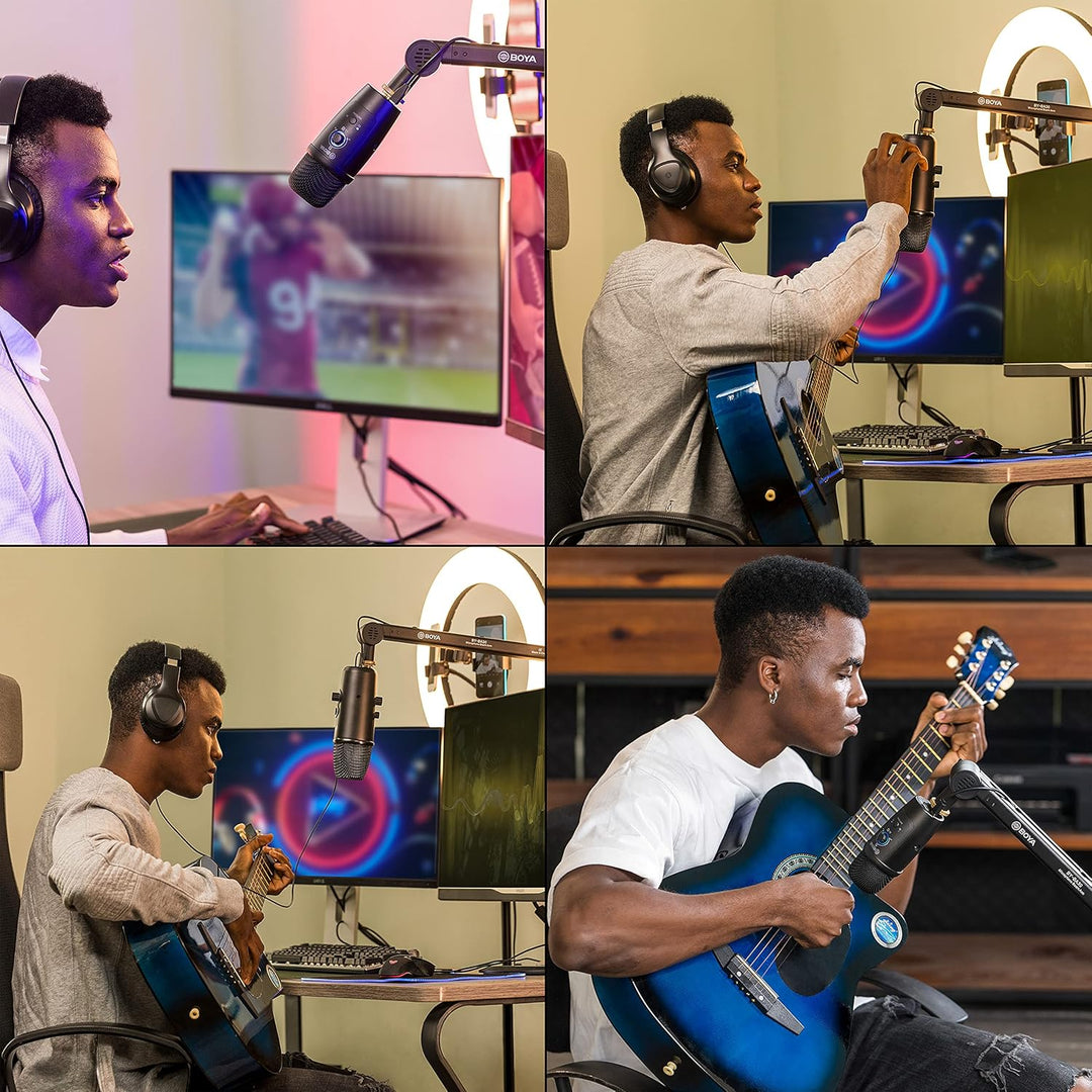 Walimex pro BOYA USB Tischmikrofon PM500 I ideal für Sprach- & Raumaufnahmen I Kondensatormikrofon f