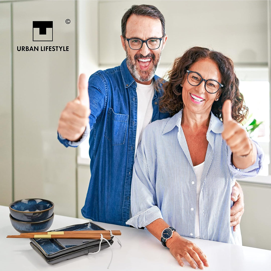Urban Lifestyle Sushi Geschirr Set Misaki Marinblau 2 Personen, Sushi Set Japanischer Geschirr für M