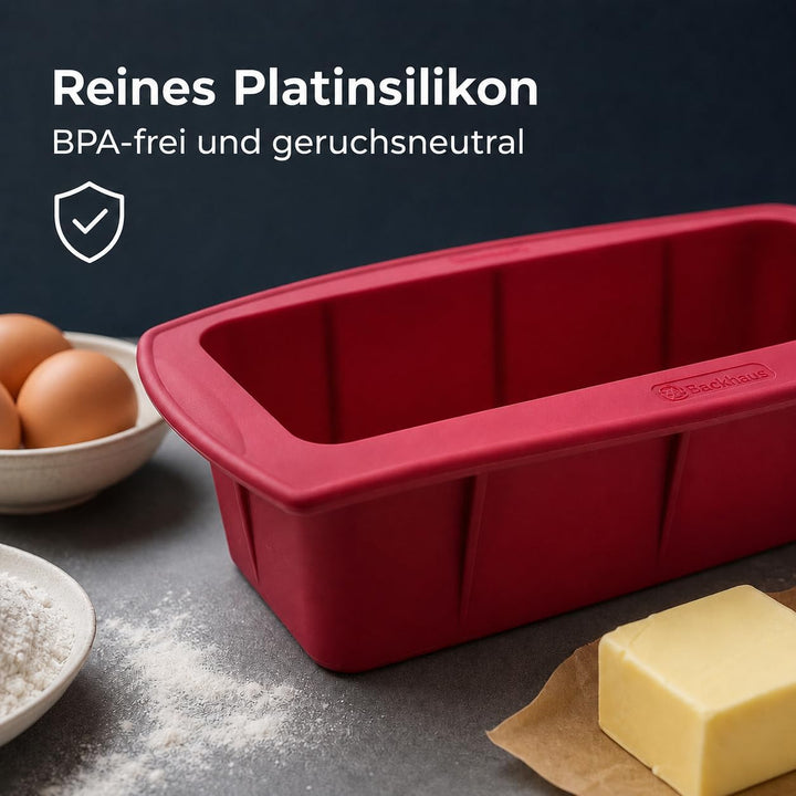 Backhaus FlexBake Silikon Kastenform 26cm – BPA-frei, antihaftend, mit Verstärkungsrand, LFGB-zertif