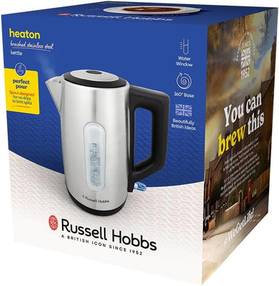 Russell Hobbs Wasserkocher (für heisses Wasser, Tee oder Kaffee, 1,7l Kapazität,Edelstahl,Perfect-Po