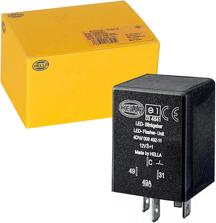 HELLA - Blinkgeber - 12V - 4-polig - gesteckt - LED - mit Halter - 4DW 009 492-111