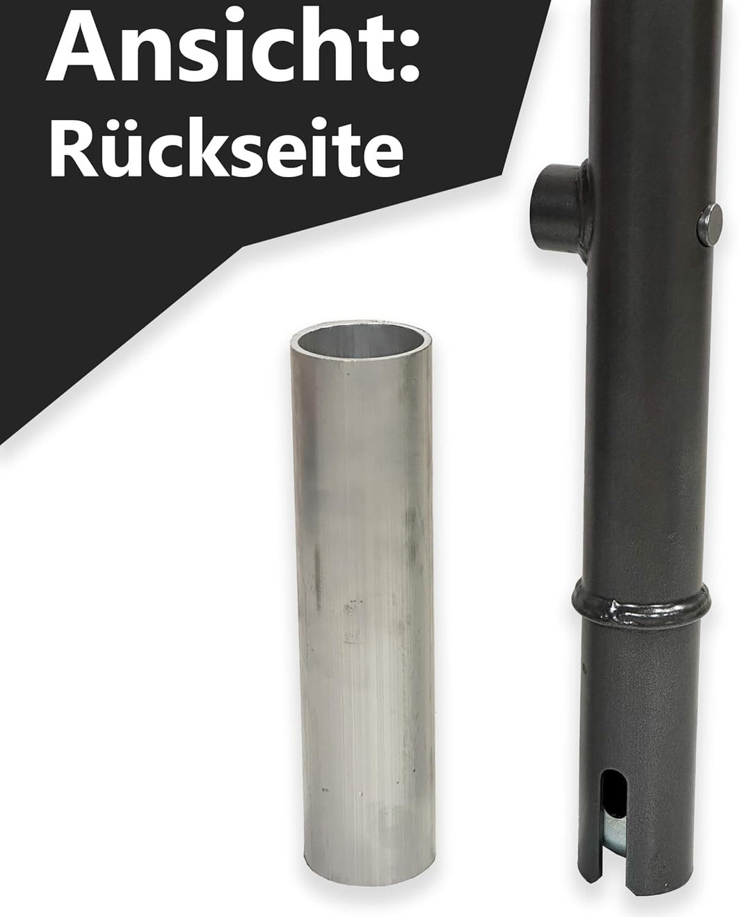 ES-Team UVAP80 Absperrpfosten Ø60mm x 1200 mm Stahl verzinkt, Herausnehmbar DIN 3223 Dreikant und ex