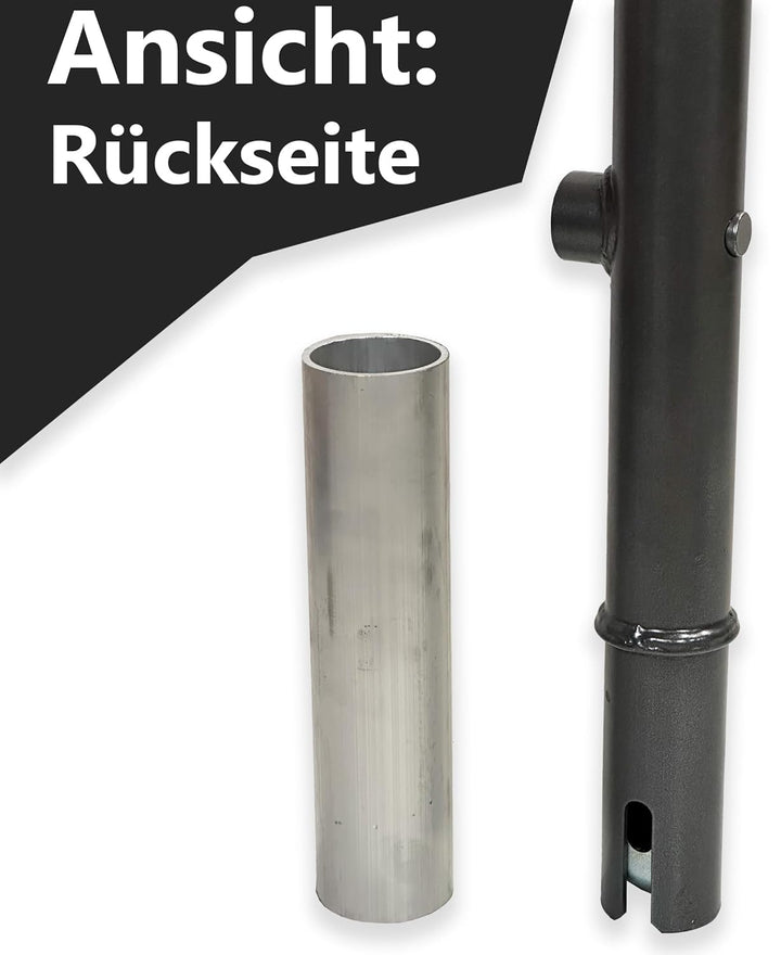 ES-Team UVAP80 Absperrpfosten Ø60mm x 1200 mm Stahl verzinkt, Herausnehmbar DIN 3223 Dreikant und ex