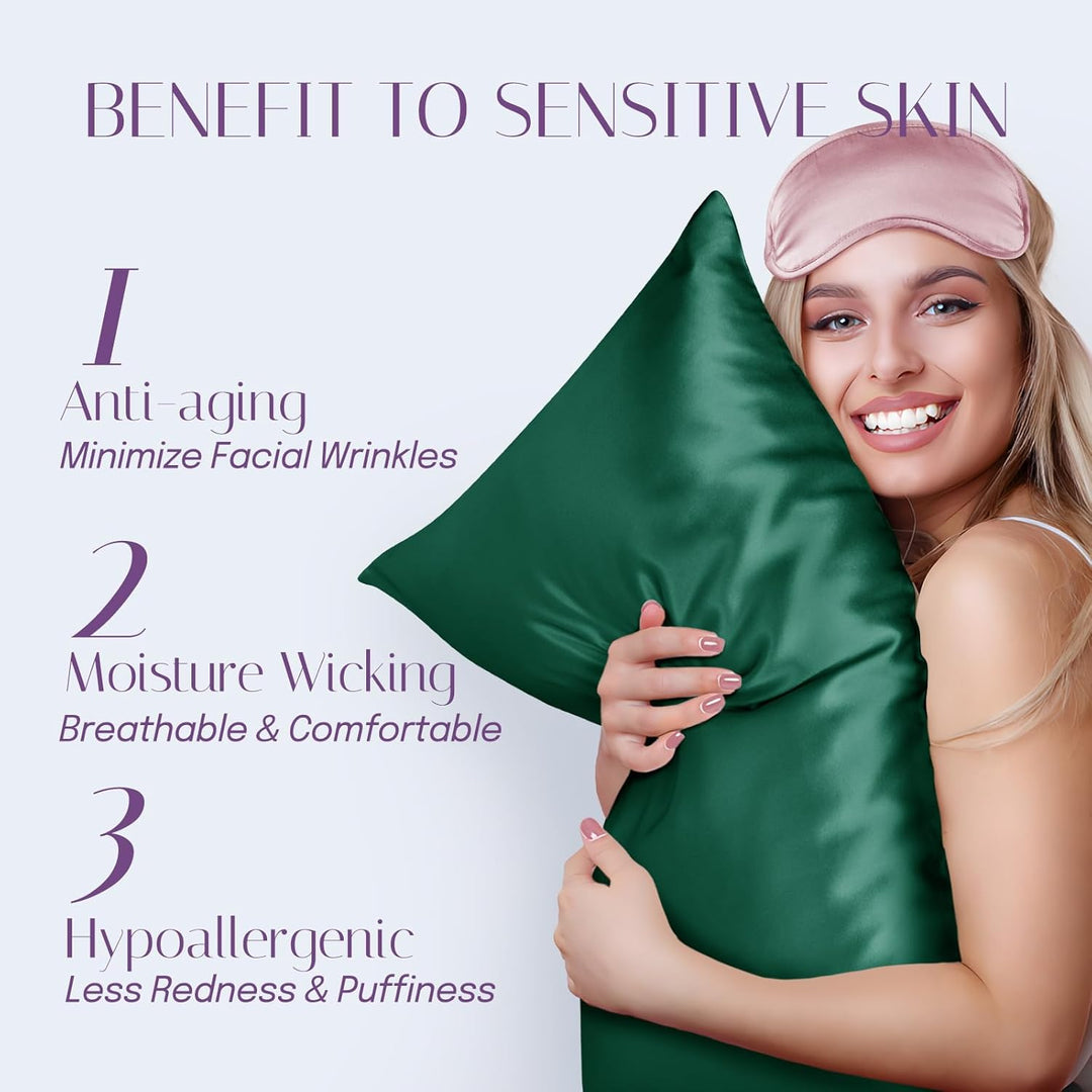 OLESILK Seide Kissenbezug Kissenhülle Haar- und Hautpflege mit Verstcktem Reissverschluss 19 Momme 2